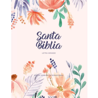 Santa Biblia Letra Grande Tapa Dura Flores Rosa Revision 2022