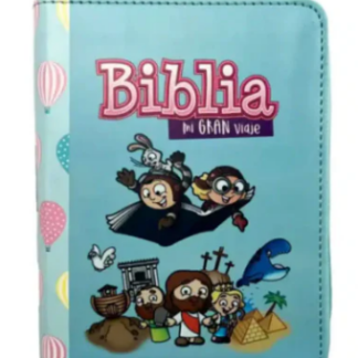 Biblia Mi Gran Viaje 025 RVR60 imitación piel turquesa con cierre